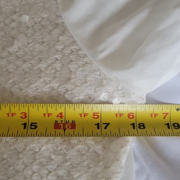 Hilton Hollis Designer Top Medium Ivory Sequin Whimsical Fairy Style NWT - Picture 3 of 9